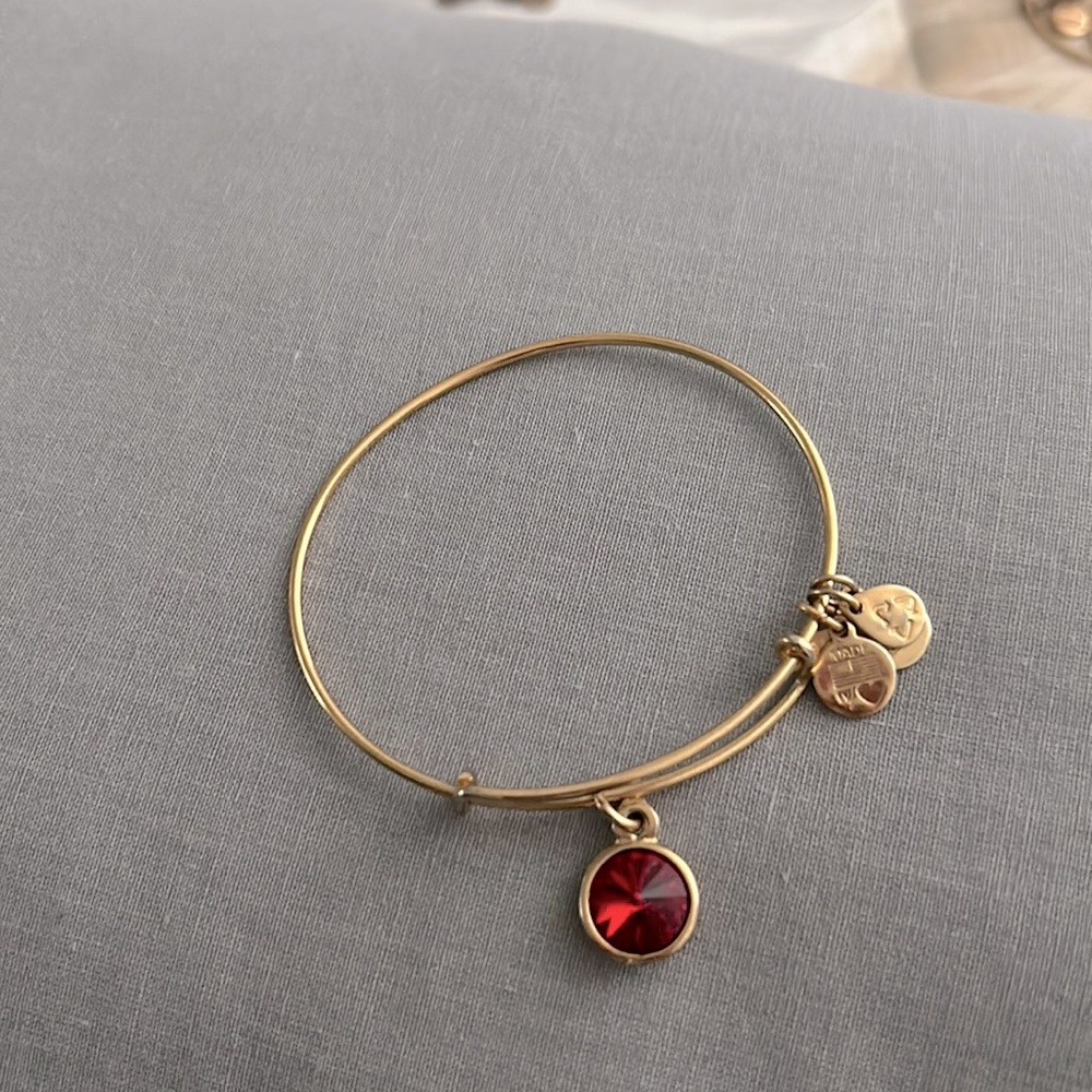 Alex and Ani Garnet charm bracelet